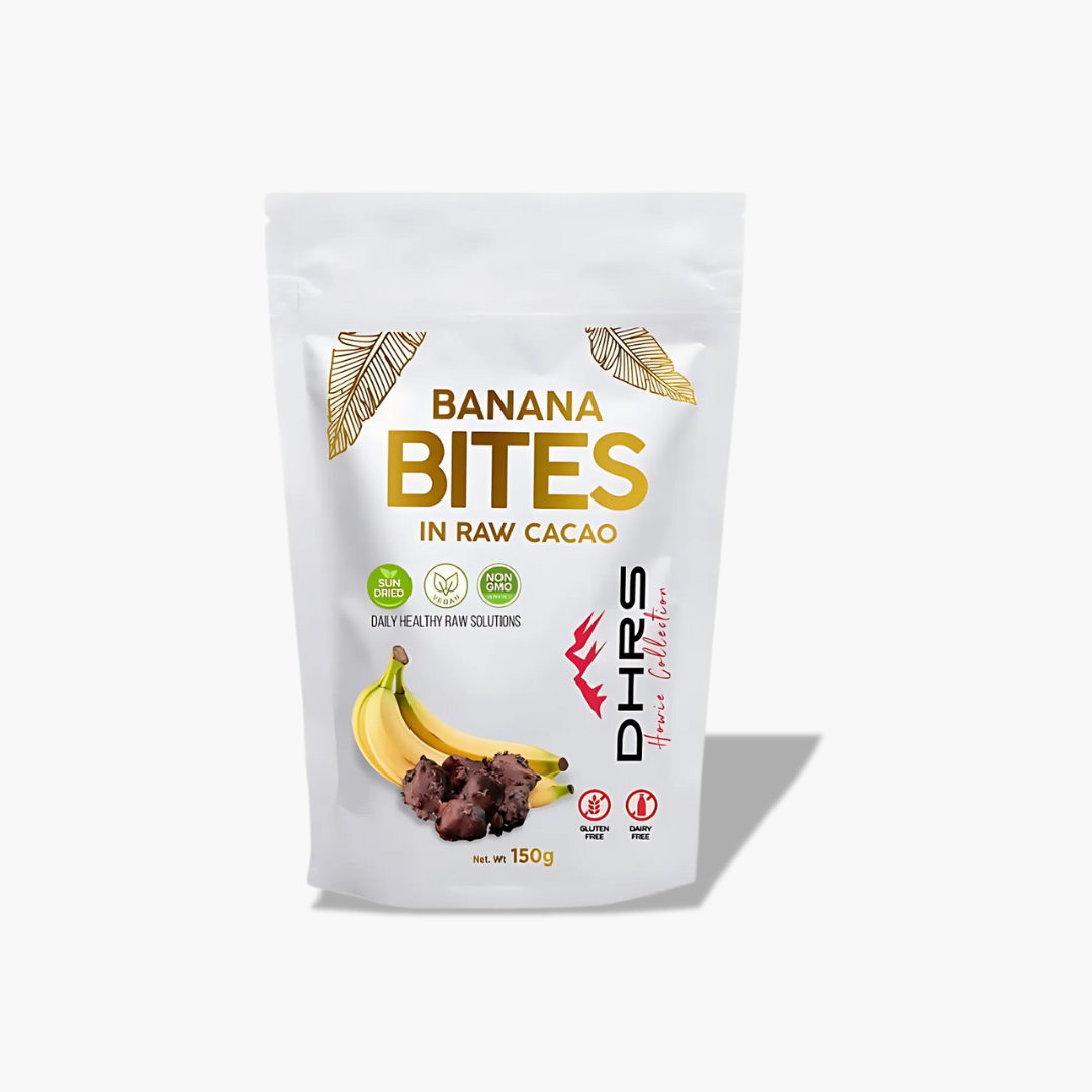 Banana Bites - Sun Dried Sliced Banana Dipped in Rare Criollo Cacao