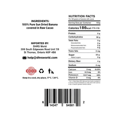 Banana Bites - Sun Dried Sliced Banana Dipped in Rare Criollo Cacao