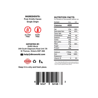 Pure Raw Criollo Cacao Powder