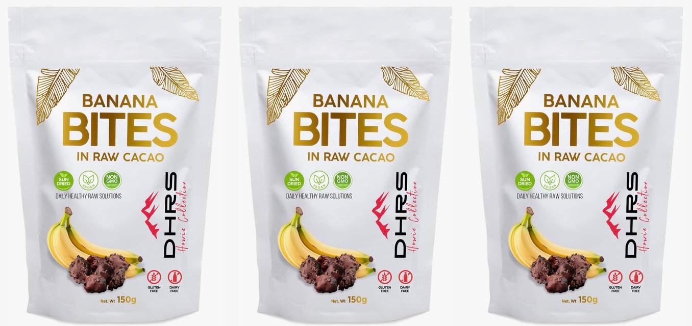 Banana Bites - Sun Dried Sliced Banana Dipped in Rare Criollo Cacao